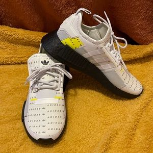 Mens Sz 6 Adidas NMD R1 White Team Solar PRE OWNED